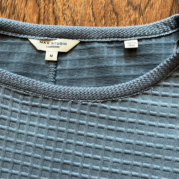 Max Studio blue waffle knit top. Size medium - Picture 7 of 8